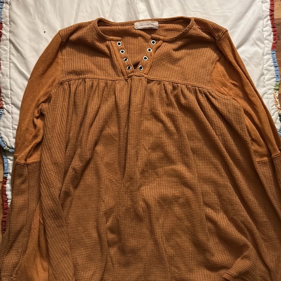 Boho Chic Soft Knit Color Block Washed Tunic Top - Picture 6 of 8